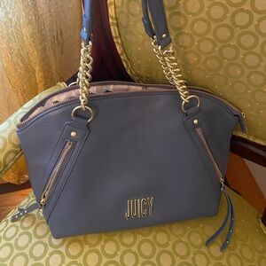 Juicy by Juicy couture milky grey leather shoulder bag